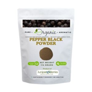 Black pepper powder in resealable eco-friendly bag