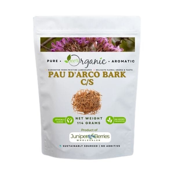 Organic Pau D'Arco Bark Cut and Sifted for herbal tea preparation