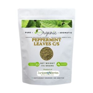 Organic Peppermint Leaves Cut and Sifted (C/S) in a Jar