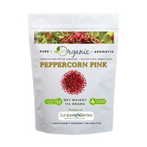 Pink peppercorns in resealable eco-friendly bag