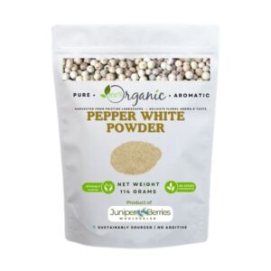 White pepper powder in resealable eco-friendly bag