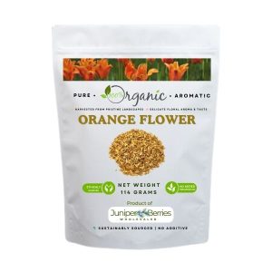 Premium Dried Orange Flower Blossoms in a Glass Jar