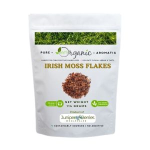 Organic dried Irish moss flakes in resealable bag
