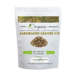 Organic dried Jaborandi leaves cut and sifted in resealable bag