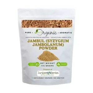 Organic Jambul fruit powder in eco-friendly resealable bag