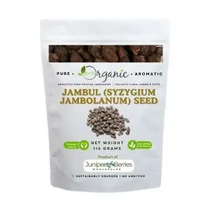 Organic whole Jambul seeds in resealable kraft bag